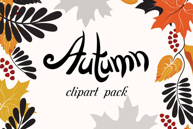 750x500 Autumn Clip Art Pack, Fall Vector Frames And Borders