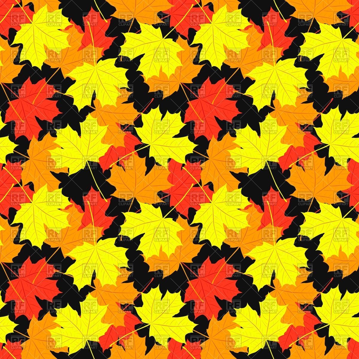 1200x1200 Seamless Pattern Of Autumn Maple Leaves
