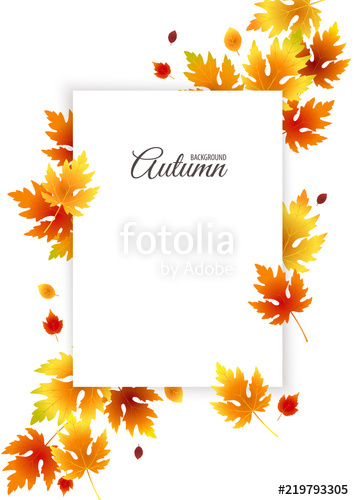 354x500 Autumn Background With Empty Space For Text, Fall Vector Poster