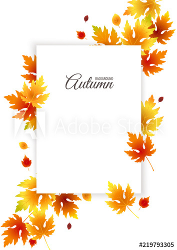 354x500 Autumn Background With Empty Space For Text, Fall Vector Poster