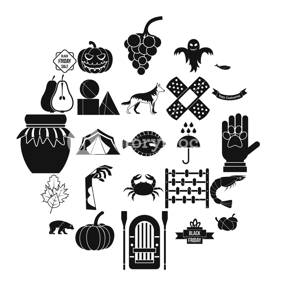 1000x1000 Leaf Fall Icons Set Simple Set Of Leaf Fall Vector Icons
