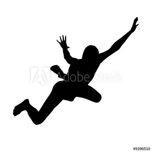 500x500 Man Falling Down, Free Fall, Vector Illustration