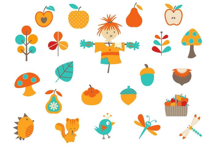 700x490 Cartoon Fall Vector Elements Pack
