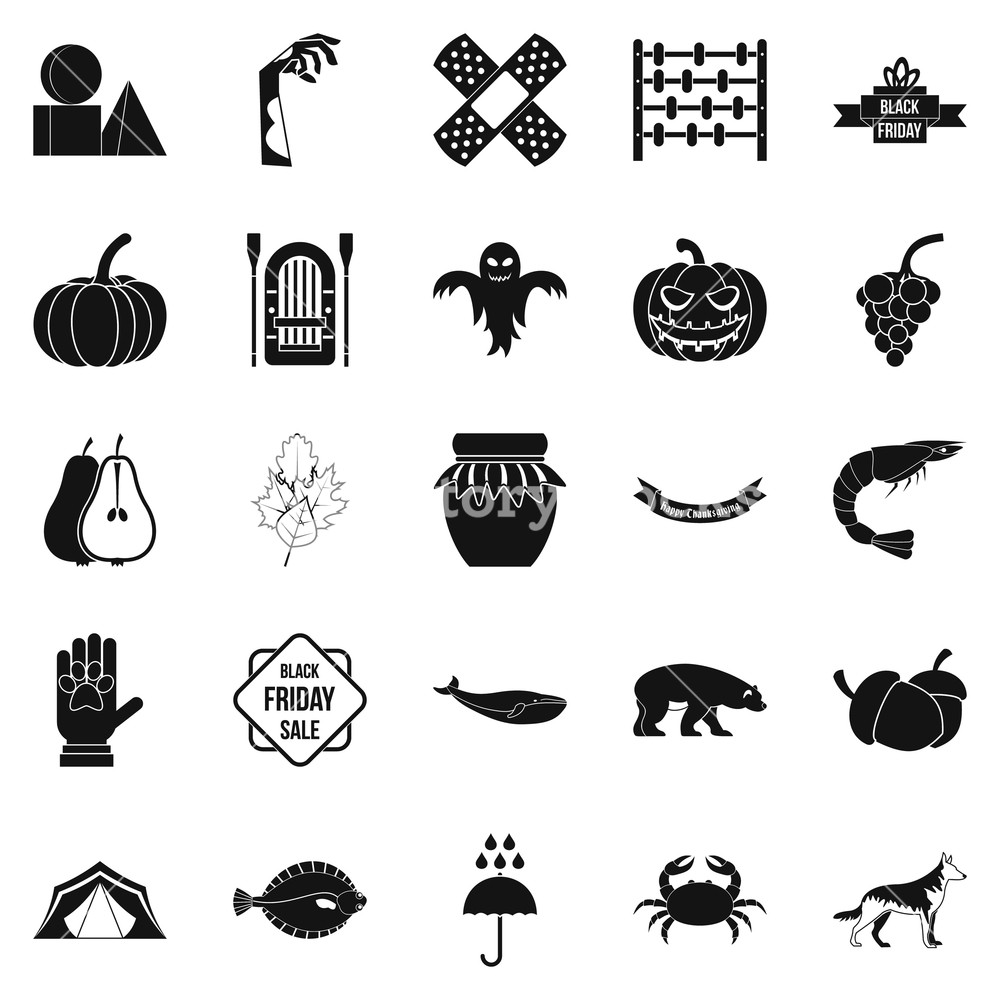 1000x1000 Leaf Fall Icons Set Simple Set Of Leaf Fall Vector Icons