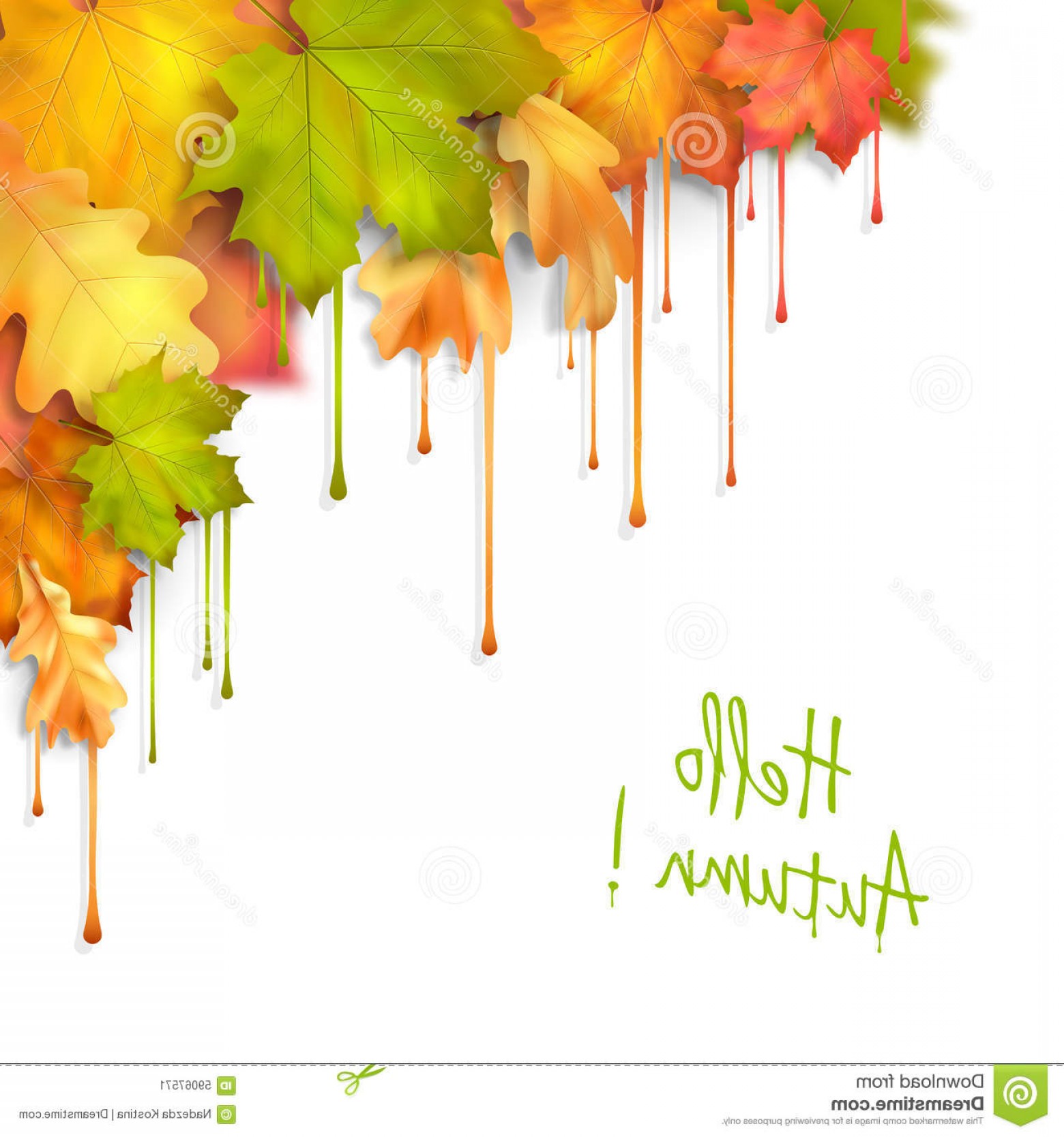 1560x1668 Stock Illustration Autumn Vector Dripping Paint Leaves Fall