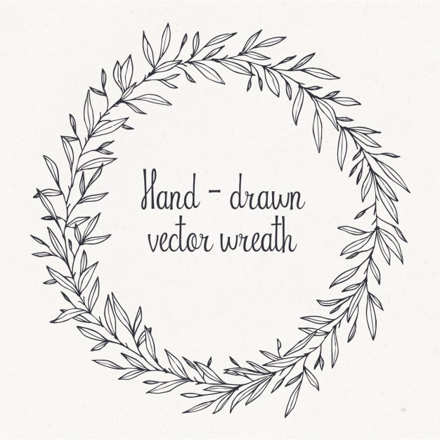 626x626 Outlined Hand Drawn Wreath Vector Free Download