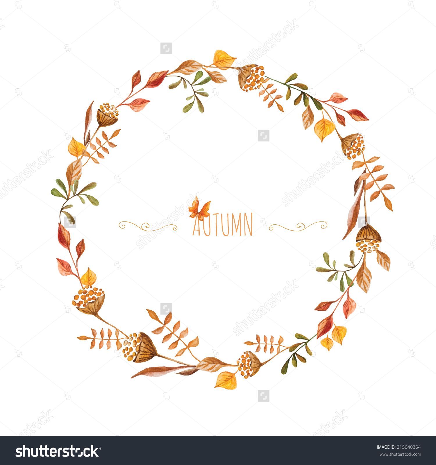 1500x1600 Watercolor Autumn Frame Wreath Made Of Hand Drawn Autumn Leaves