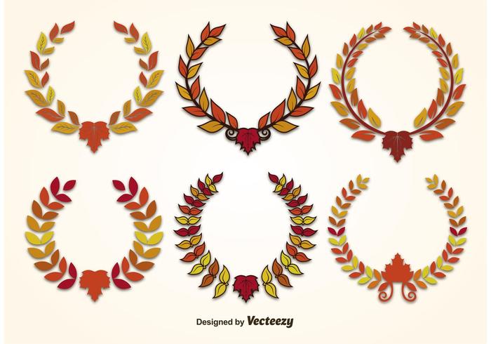 700x490 Autumn Leaf Wreath Vectors