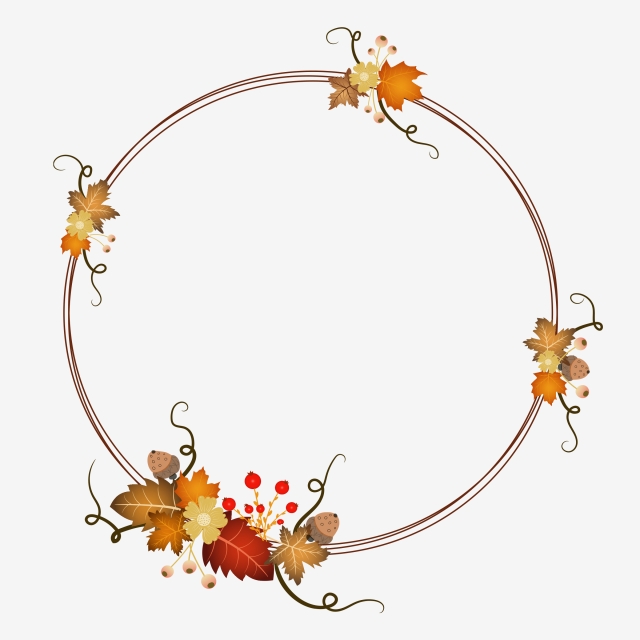 640x640 Autumn Wreath With Flowers Vectors Ornaments Autumn Of Leaves