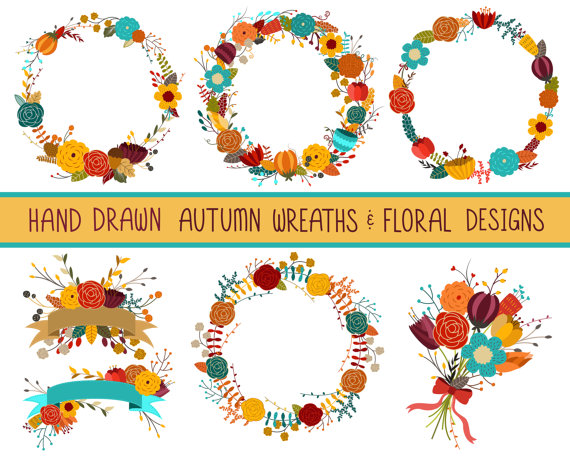 570x456 Autumn Wreaths Fall Clip Art