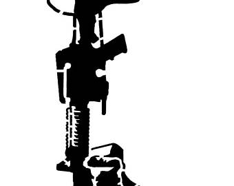 340x270 Huge Collection Of 'fallen Soldier Battle Cross Silhouette