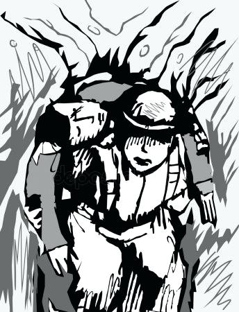 344x450 Soldiers Cross Drawing Carrying The Wounded Stock Vector Fallen