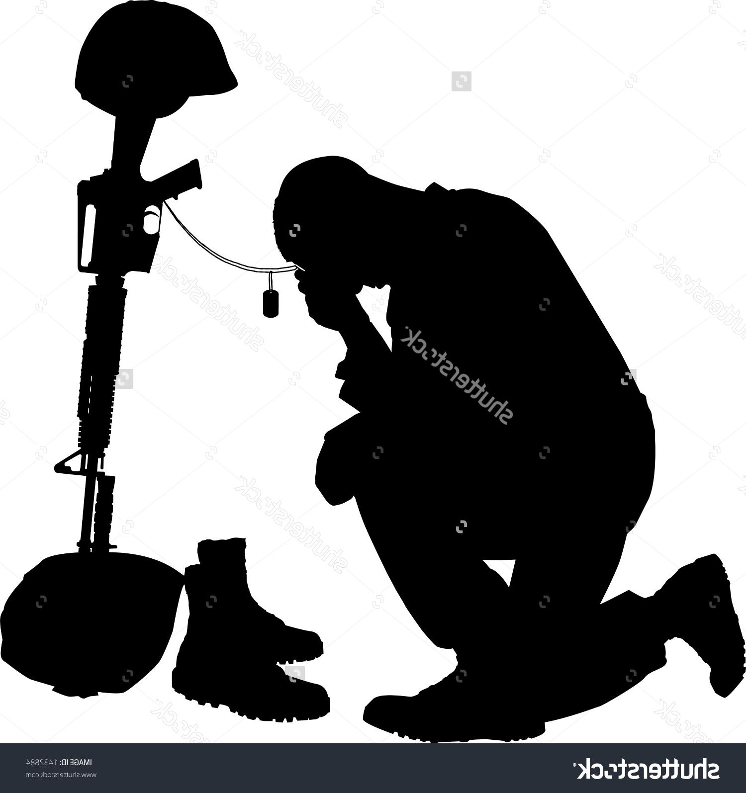 1500x1595 Unique Soldier Kneeling To Fallen Silhouette Photos Free Vector