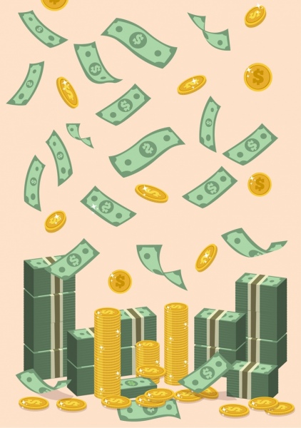422x600 Income Concept Background Falling Money Coins Decoration Free