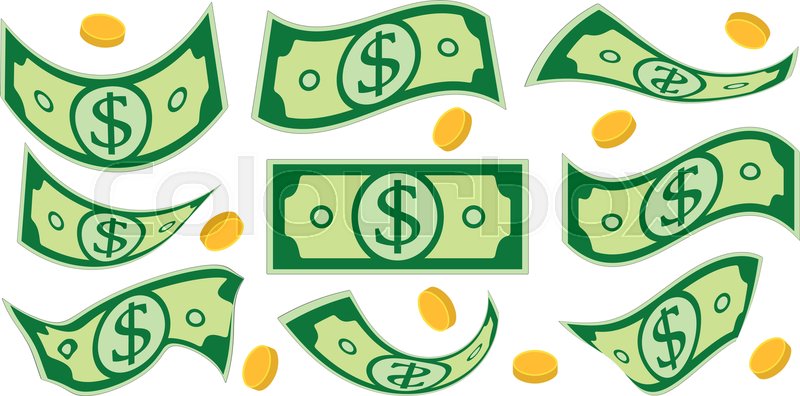 800x396 Dollar Cash Falling Money Isolated Stock Vector Colourbox
