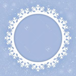 300x300 Photostock Vector Vector Circle Frame Snowflake Falling Snow Blue
