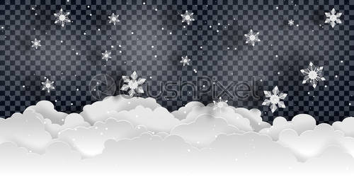 500x250 Christmas And New Year Falling Snow Vector Isolated On Transparent