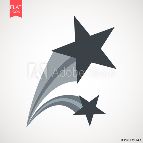 500x500 Grey Falling Star Vector Shooting Star Isolated From Background