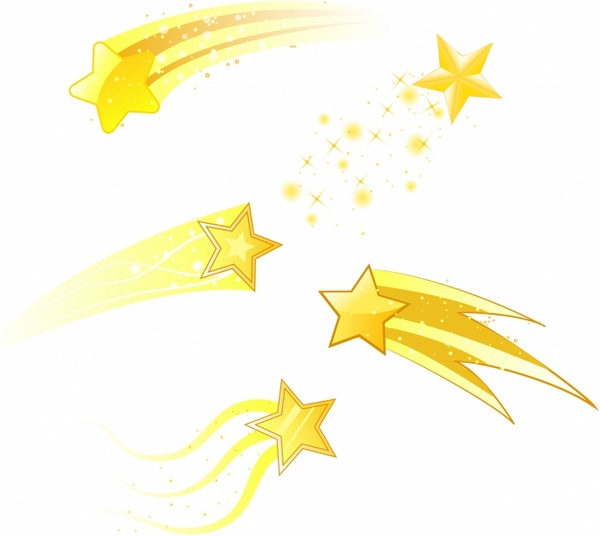 600x536 Shooting Stars Free Vector In Adobe Illustrator