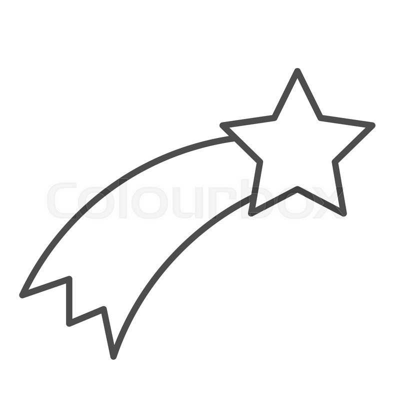 800x800 Shooting Star Thin Line Icon Falling Stock Vector Colourbox