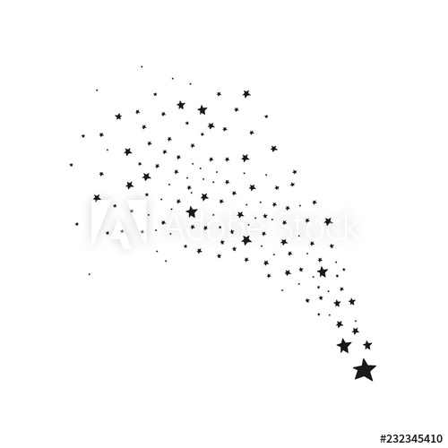 500x500 Abstract Falling Star Vector Black Star With On White Background