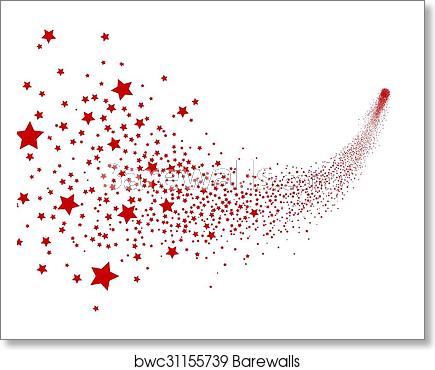435x370 Abstract Red Falling Star Vector