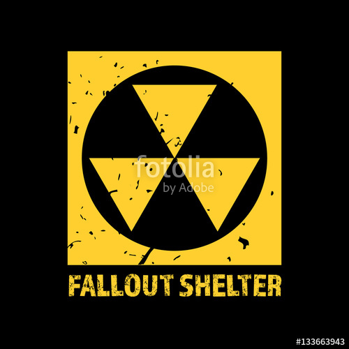 500x500 Fallout Shelter Vintage Nuclear Symbol Radioactive Zone Sign