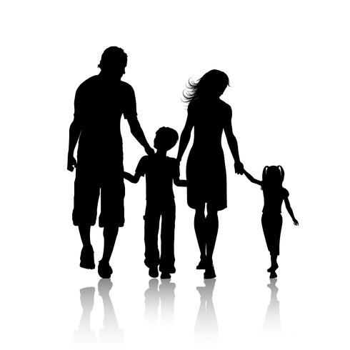 490x490 Silhouette Of A Family