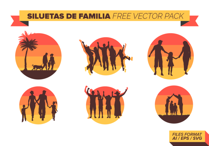 700x490 Siluetas De Familia Free Vector Pack