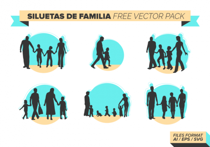 720x504 Siluetas De Familia Free Vector Pack