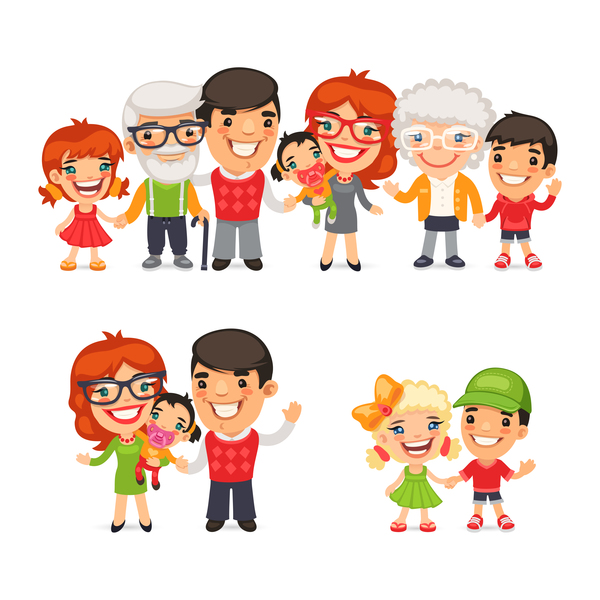 600x600 Happy Family Cartoon Illustration Vector Free Download