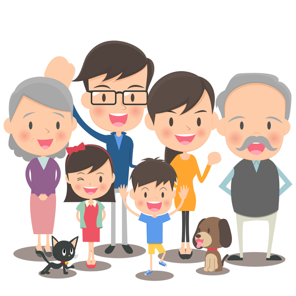 600x600 Happy Family Cartoon Illustration Vector Free Download