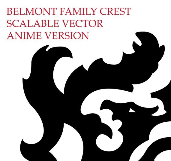 570x536 Belmont Family Crest Vector Etsy