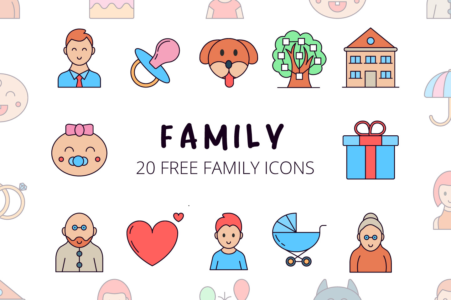 1440x960 Family Vector Free Icon Set
