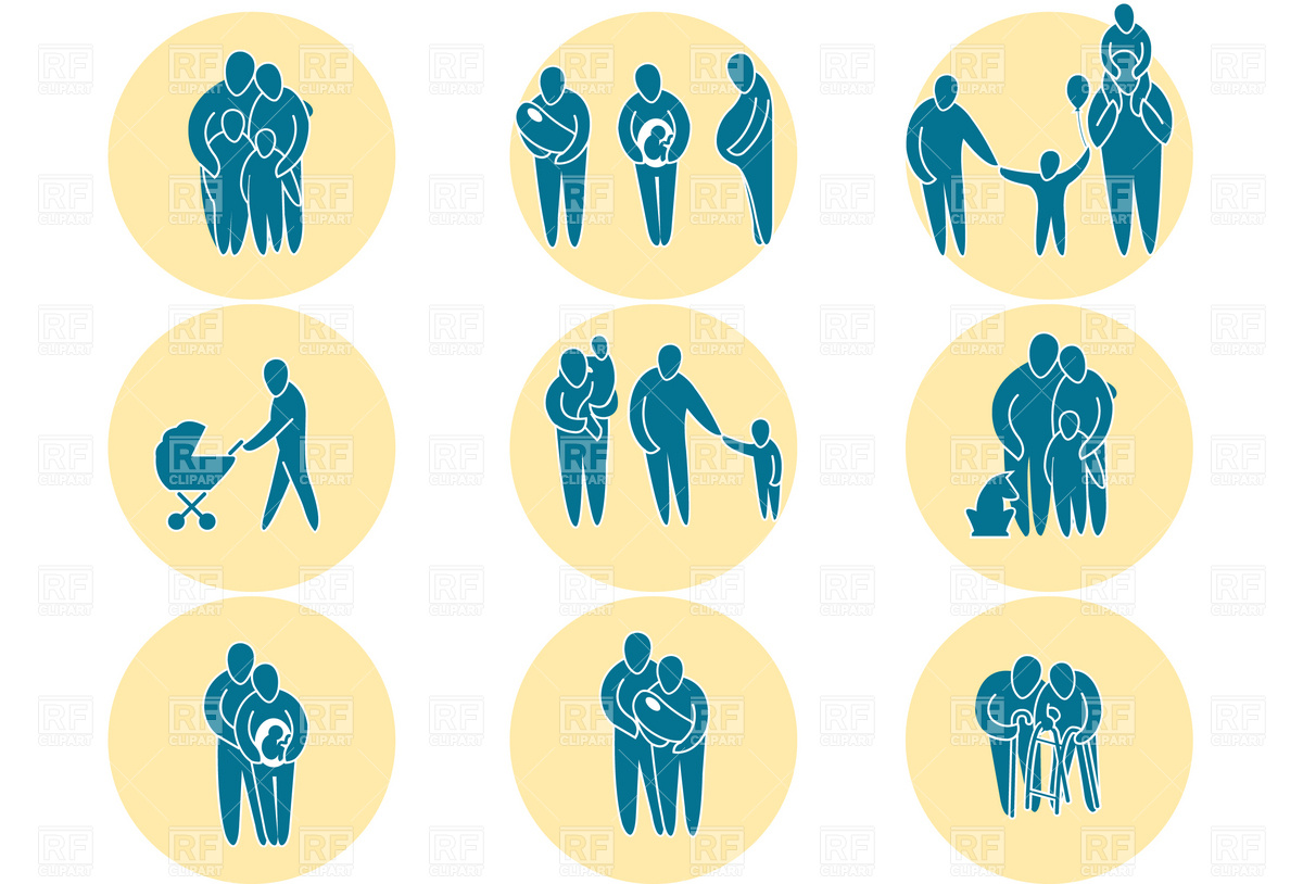 1200x814 Family Icon Set Vector Image Of People Good