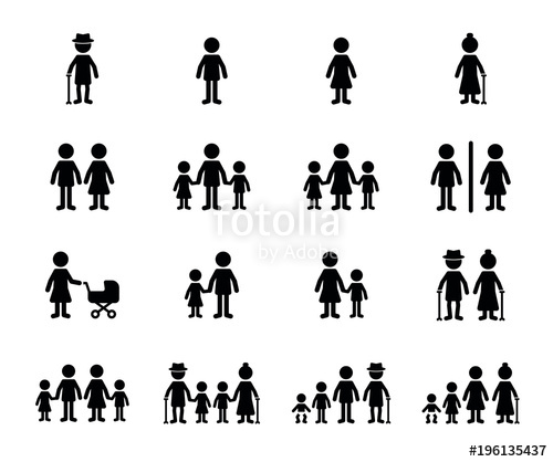 500x418 Family Icon Vector Set Stock Image And Royalty Free Vector