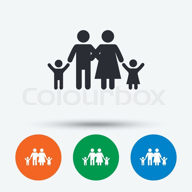 800x800 Family Icon Parents With Children Stock Vector Colourbox