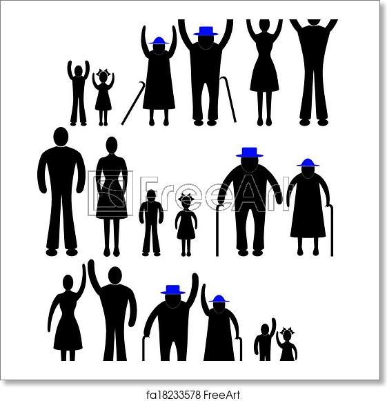 561x581 Free Art Print Of People Silhouette Family Icon Person Vector