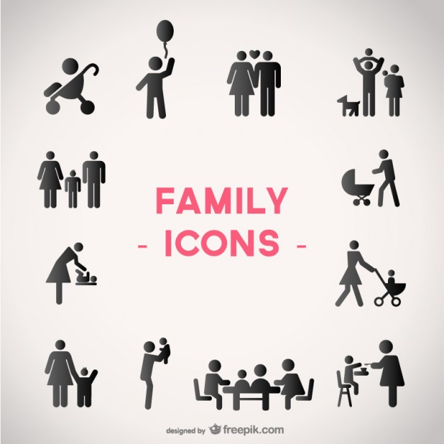 626x626 Black Family Icons Vector Free Download