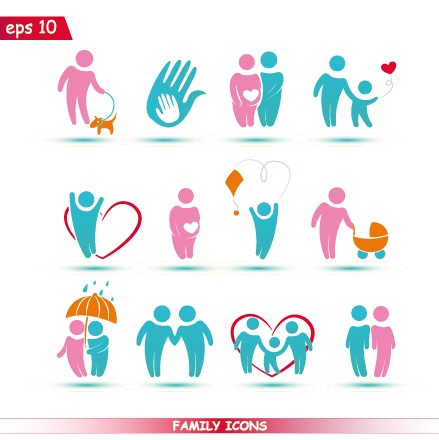 439x440 Creative Family Icons Design Graphic Vector Free Download