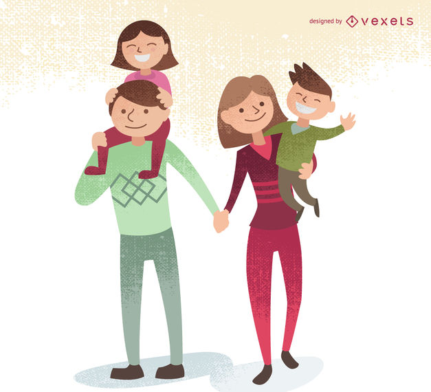 Family Illustration With Kids 627x570 Family Illustration With Kids
