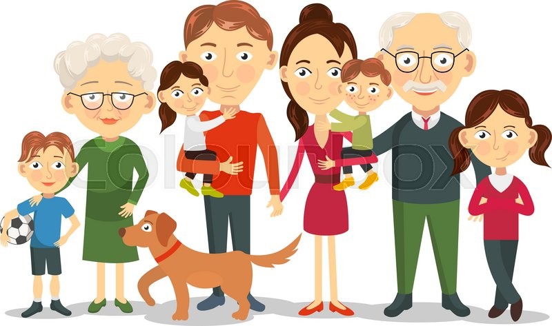 Big And Happy Family Portrait With Stock Vector Colourbox 800x473 Big And Happy Family Portrait With Stock Vector Colourbox