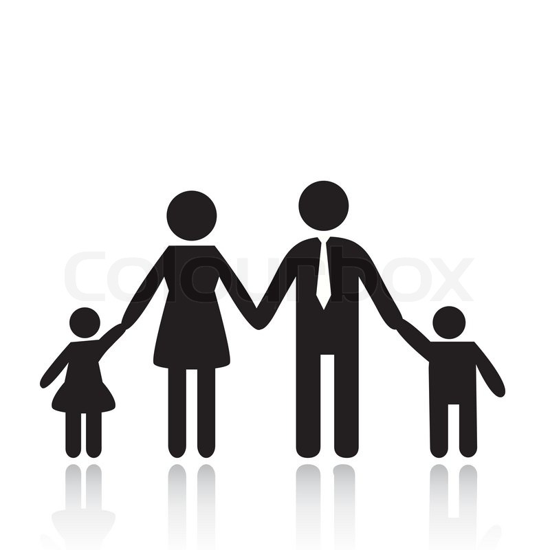 Silhouettes Of Woman, Man, Children, Stock Vector Colourbox 800x800 Silhouettes Of Woman, Man, Children, Stock Vector Colourbox