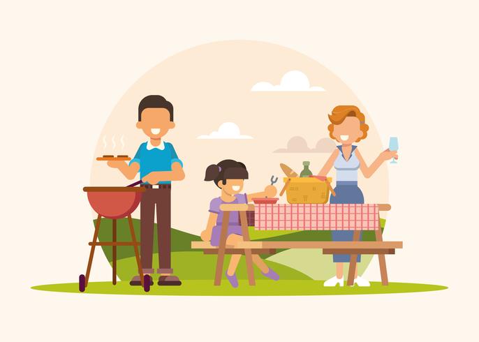 Young Family Picnic Illustration 686x490 Young Family Picnic Illustration