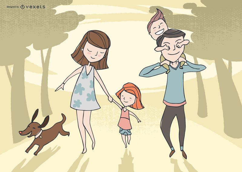 Cute Family Illustration Design 799x570 Cute Family Illustration Design