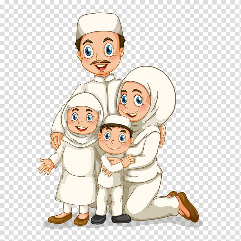 800x800 Family Illustration, Illustration Of Muslim Family Figures, Family