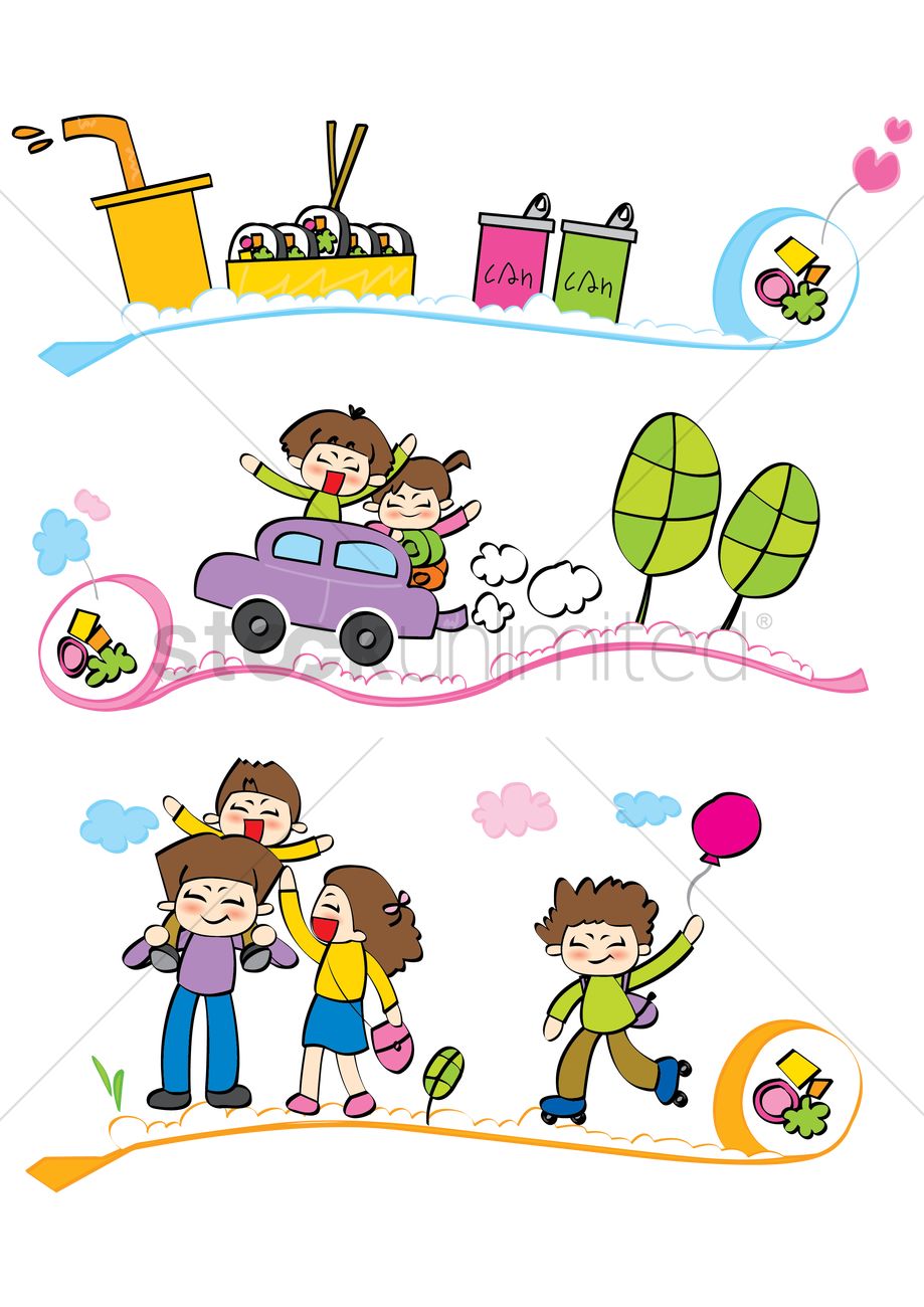 919x1300 Family Enjoying Picnic Vector Image