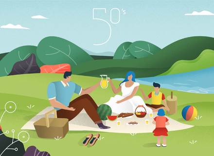 440x320 Family Picnic Baskets, Large Wicker Picnic Hamper Basket