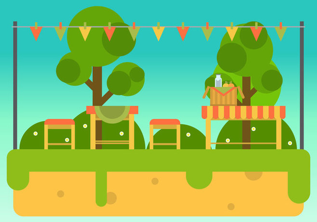 632x443 Free Family Picnic Vector Illustrations