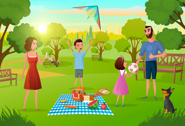 626x428 Happy Family Enjoying Picnic Vector Premium Download